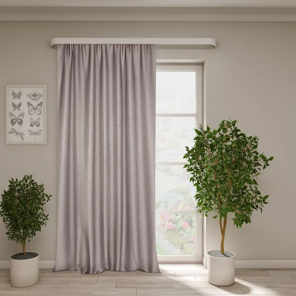 Штора Горжель на ленте 200×280 см бежевая для гостиной 89422748 Santreyd STLM-1585154