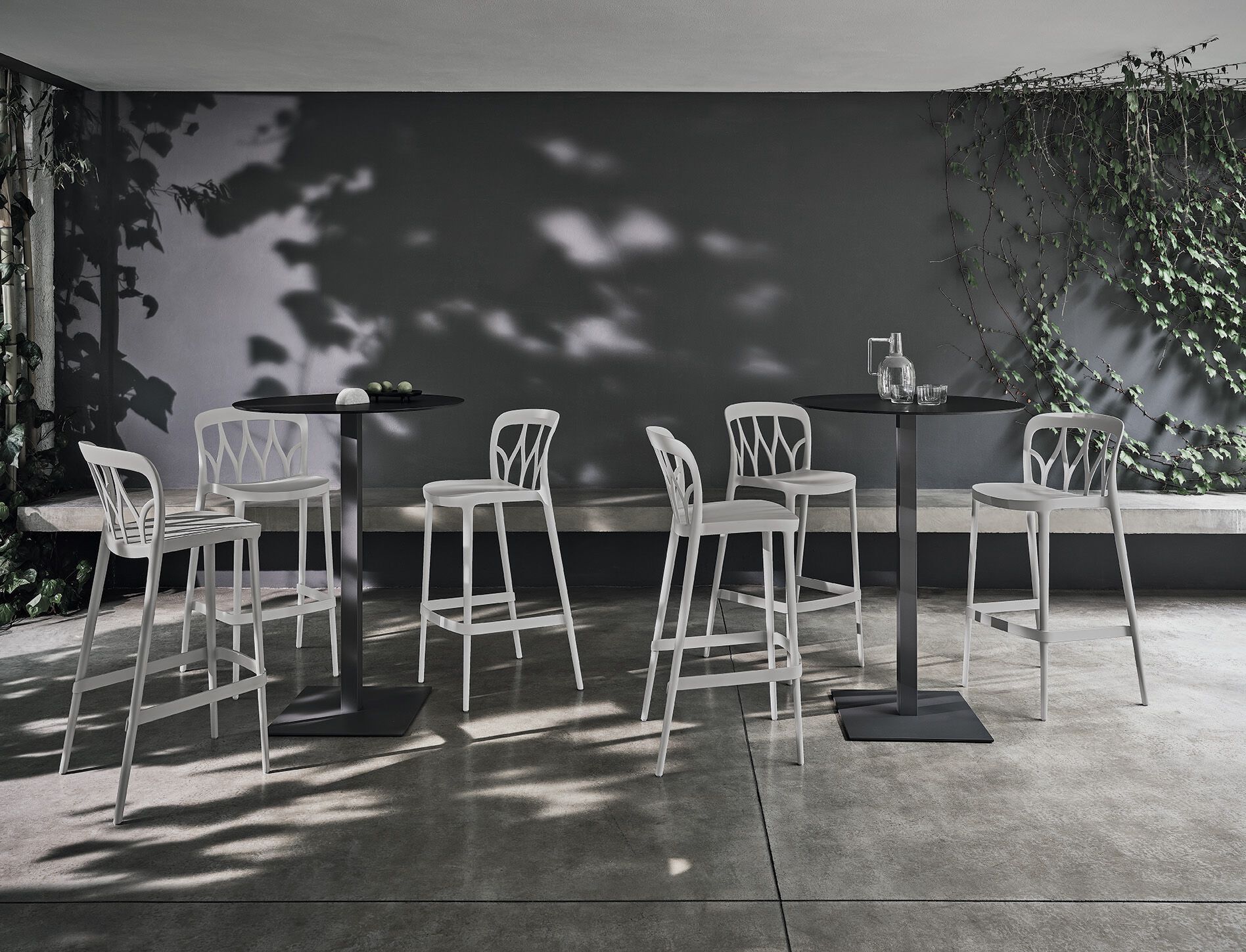 Высокий круглый садовый стол из стали и дерева Bontempi Casa VINCENT ARCH-00106074 - Вид №1