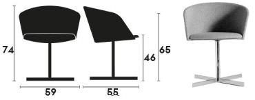 Capdell Стул с обивкой из ткани с 4 спицами Moon light sun-id-1366415 - Вид №2