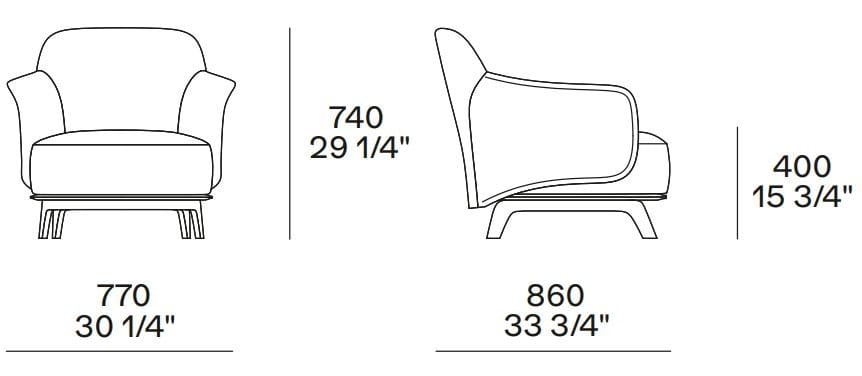 Тканевое кресло с подлокотниками Poliform KAORI ARCH-00098248 - Вид №4