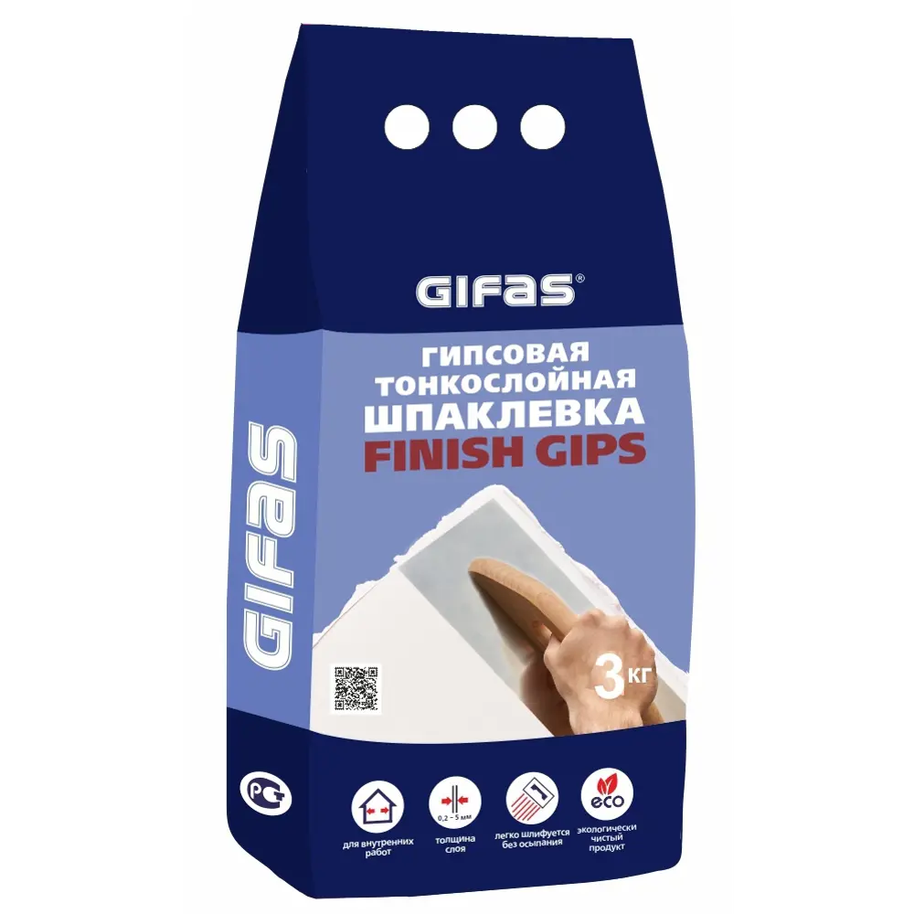Шпаклевка гипсовая финишная Gifas Finish Gips 3 кг STLM-2040381