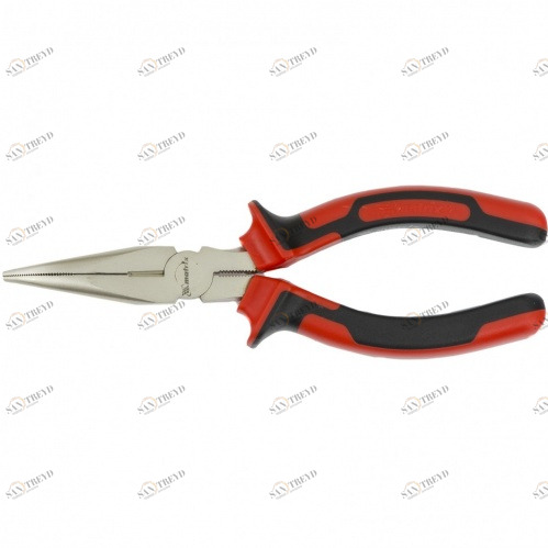 Длинногубцы изогнутые NICKEL 160 мм никелированные двухкомпонентные рукоятки MATRIX 12541