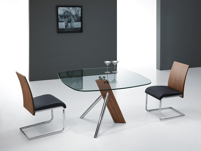 Angel Cerdá Квадратный стол для гостиной из дерева и стекла Urban deco 1035 Angel Cerda - Вид №2