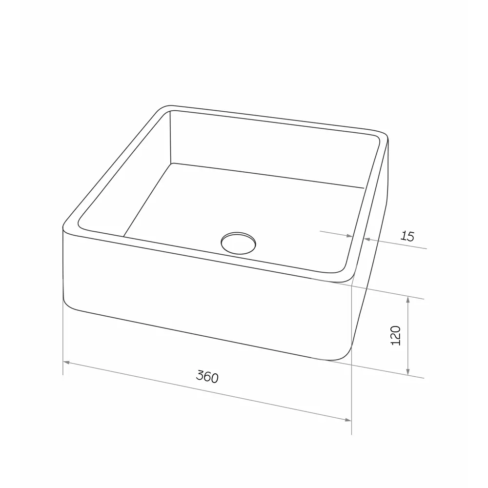 Раковина Square накладная 36x36 см цвет серый матовый Santreyd STLM-2077411 - Вид №7