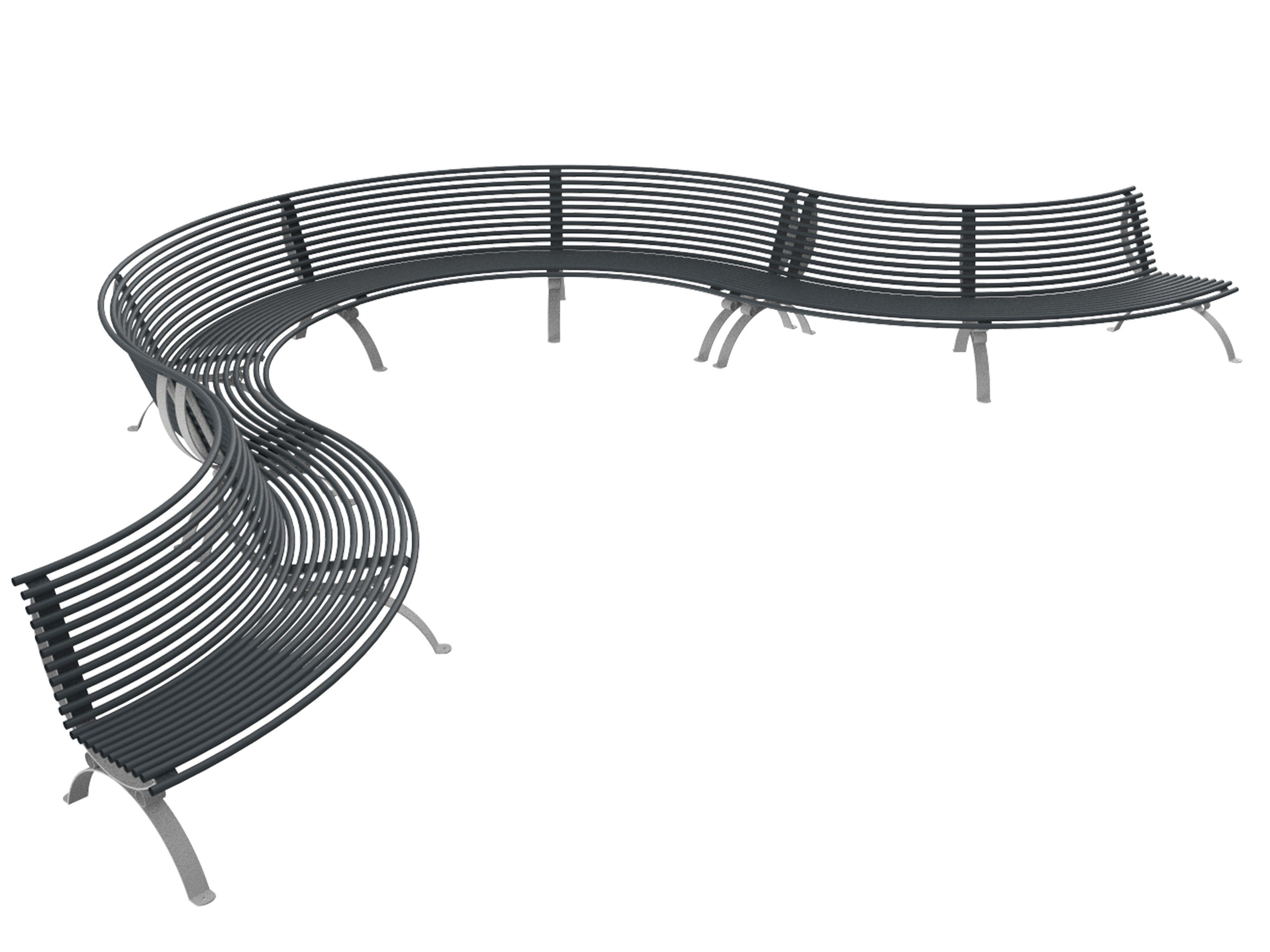 Металлическая изогнутая скамья со спинкой Lazzari Позитано ARCH-00017492 - Вид №4
