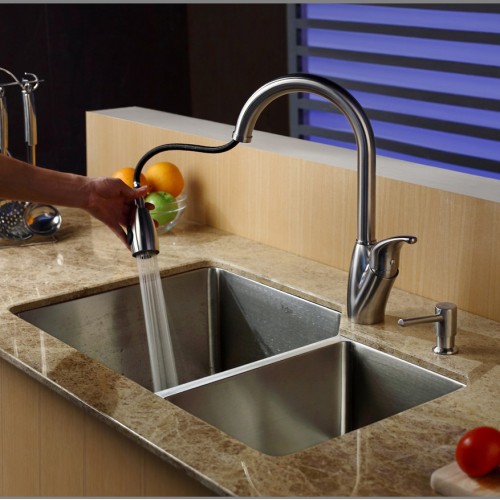 KHU123-32-KPF2121-SD20 Накладная раковина на столешницу  прямоугольная Krausru  - Вид №2