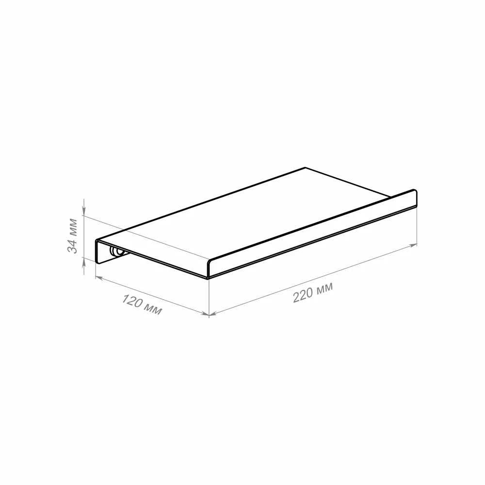Полка настенная 22x12 см со скрытым креплением металл цвет белый 89390781 STLM-2043362 Santreyd  - Вид №10