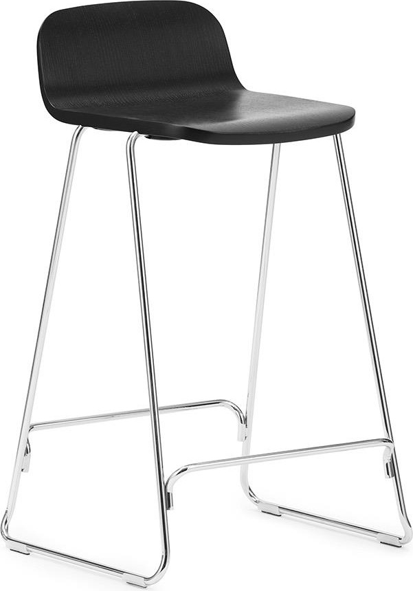 602558 Just Barstool w. Спинка 65 см Дуб Черный / Хром Normann Copenhagen 