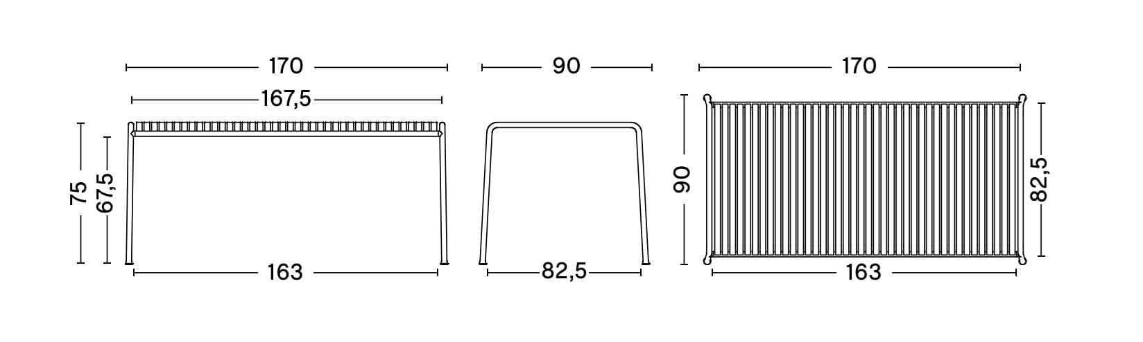 Стальной прямоугольный садовый стол Hay Палисад ARCH-00140041 - Вид №45