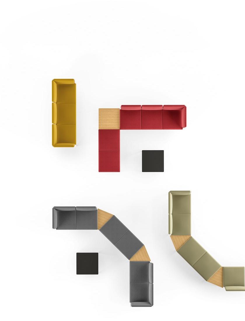 Crassevig Модульная тканевая скамья со спинкой Plug sun-id-1454022 - Вид №2