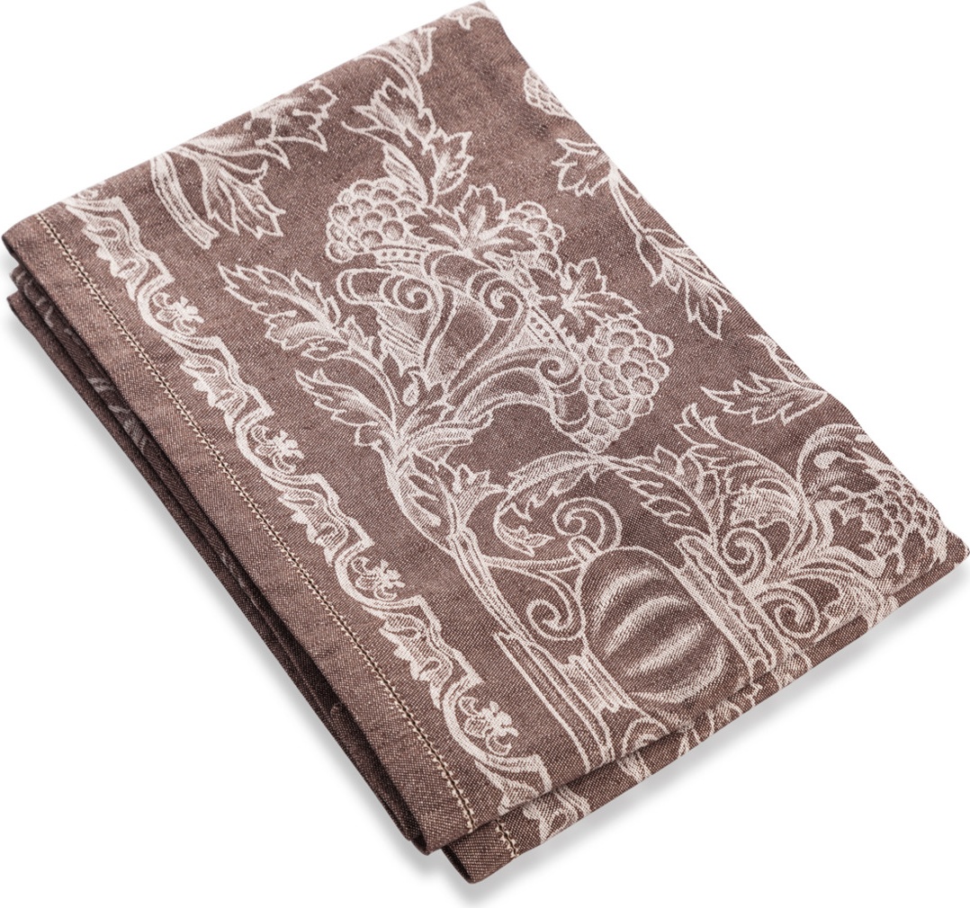 10638714 Яковлевский жаккард Скатерть прямоугольная Яковлевский Жаккард Французский Мотив 140х180см коричневая, полулен Ткань 