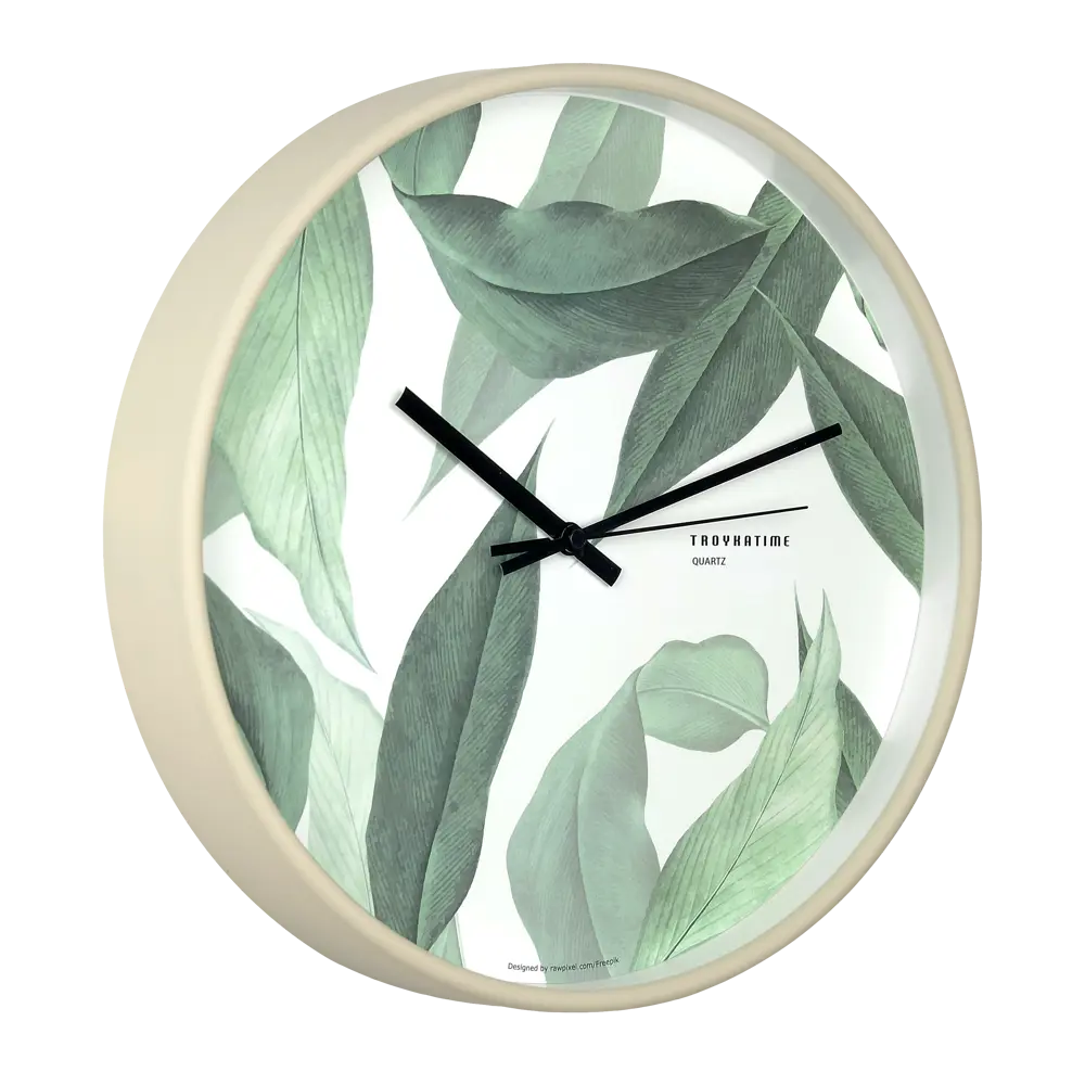 Часы настенные Troykatime «Зелёные листья» ø30 см ДИЗАЙНЕРСКИЙ STLM-2033738 - Вид №2