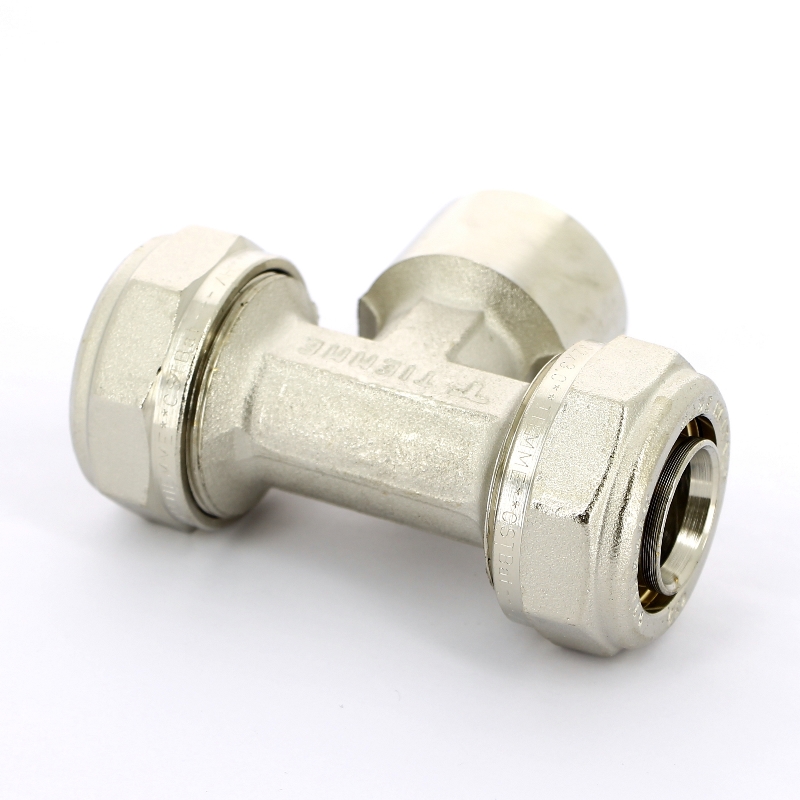 Тройник обжим-В никелированный TIEMME 32х1"х32 1600048 - Вид №3