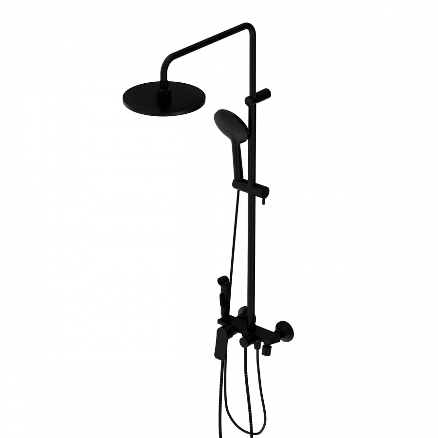 DX220910300 душевая система со смесителем-полкой: верхний душ 230мм ручной душ 120мм 1 реж Damixa Apollo - Вид №4