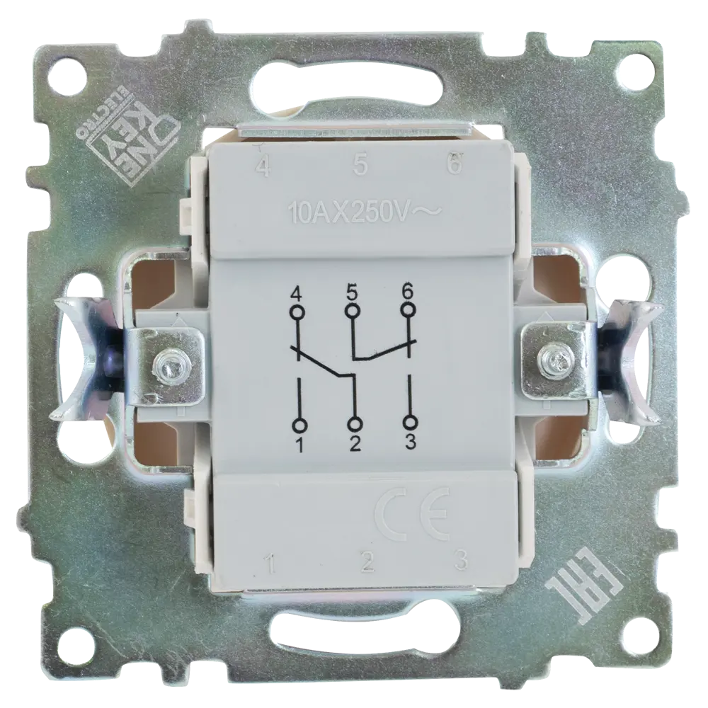 Переключатель встраиваемый Onekey Florence 2 клавиши, цвет бежевый ONEKEYELECTRO STLM-2070322 - Вид №3