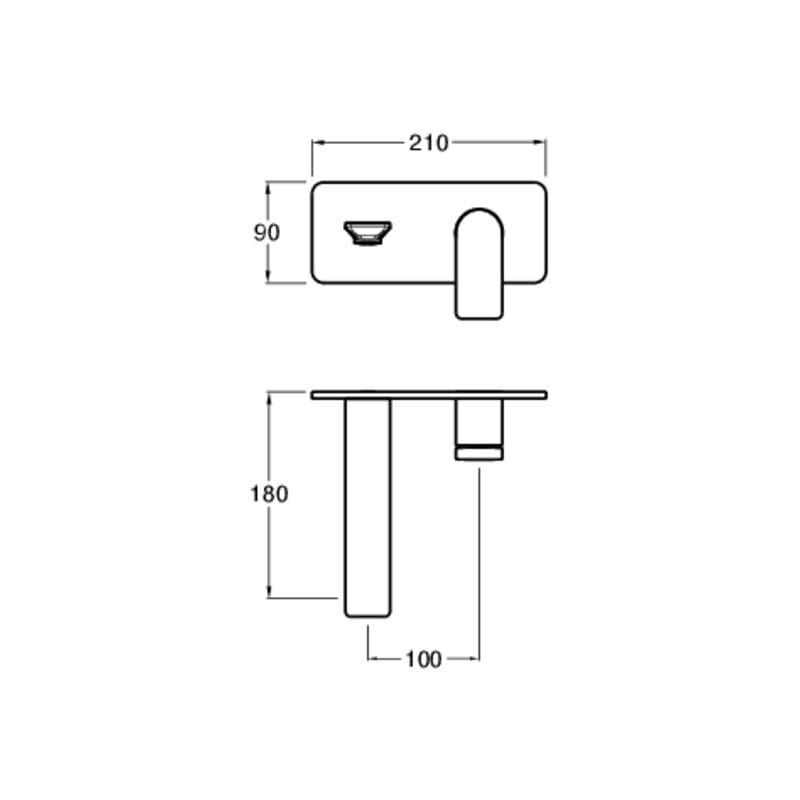 Настенный смеситель для раковины с 2 отверстиями без слива CRISTINA Rubinetterie Blade ARCH-00027997 - Вид №2