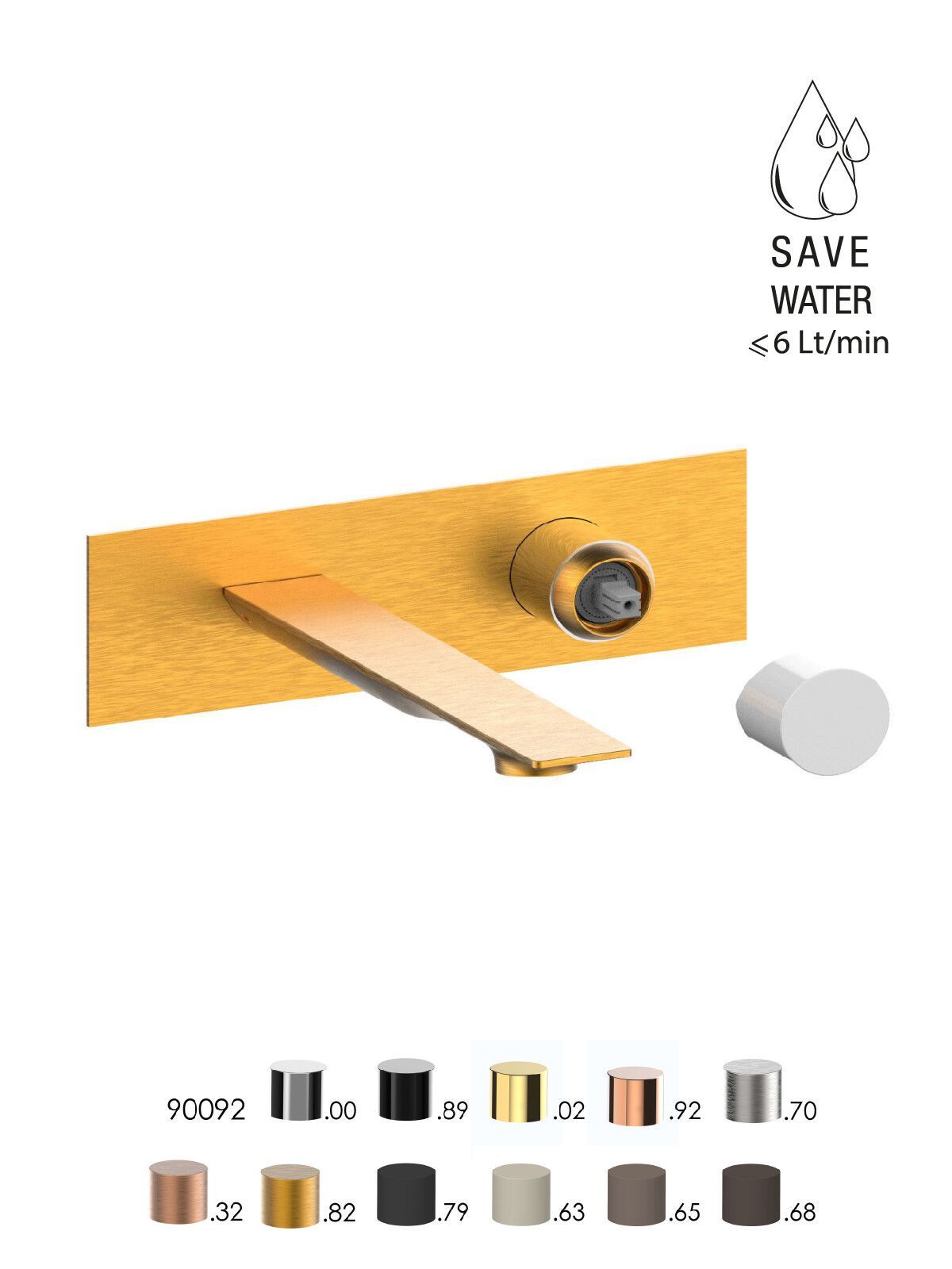 Однорычажный настенный смеситель для раковины без слива Rubinetterie Frattini Narciso S ARCH-00045233 - Вид №16