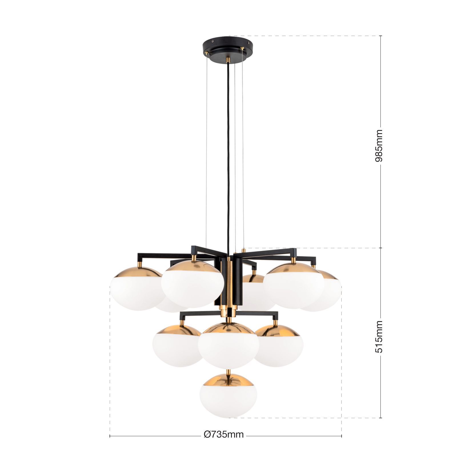 Люстра из опалового стекла с регулируемой яркостью Orion Жозефина ARCH-00086818 - Вид №12