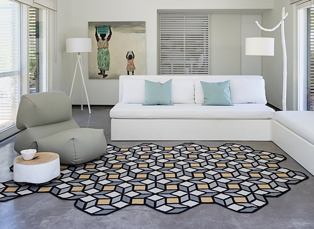 070955 Ковер Rhomb Yellow 195x254 GAN Parquet - Вид №3