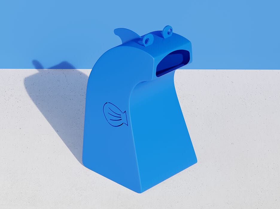 Корзина для мусора из оцинкованной стали DIMCAR NINO IL PESCIOLINO ARCH-00031121 - Вид №1