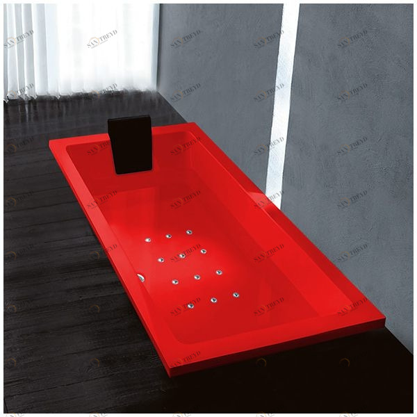 Ванна Gruppo treesse Quadra 170 V072C-SX-K красная с аэромассажем прямоугольная встроенная левая STAV072CSXK