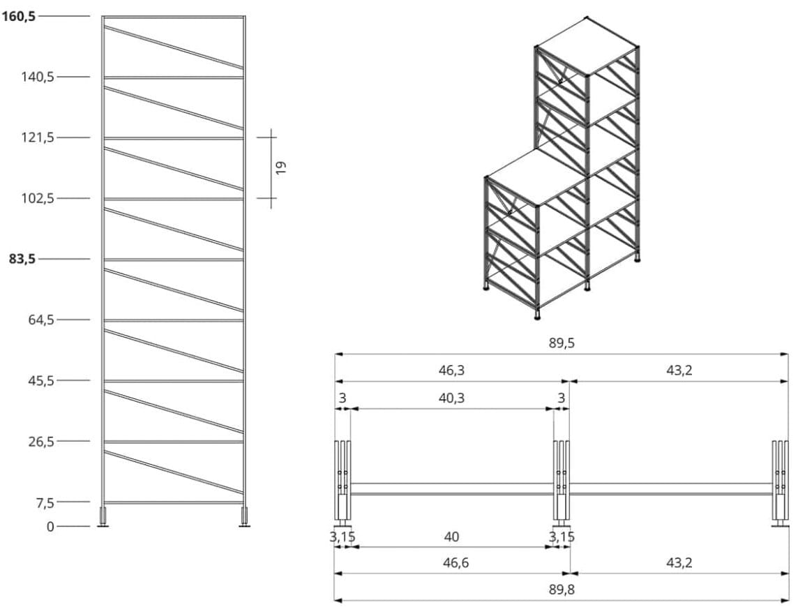 Металлический шкаф для телевизора Caimi Brevetti Сократ ARCH-00052194 - Вид №3