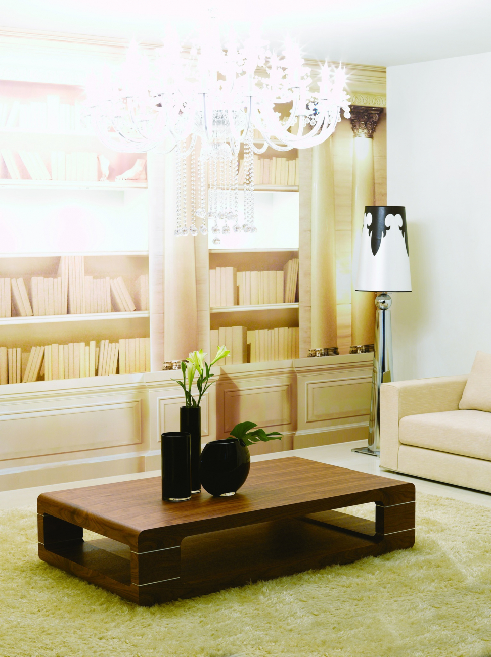 Журнальный столик деревянный с полкой и закругленными углами Vision 7 PUSHA PUSHA 062863 Коричневый  - Вид №1