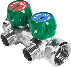 Коллектор регулирующий STOUT 3/4"x1/2" на 2 отвода для систем отопления 84868371