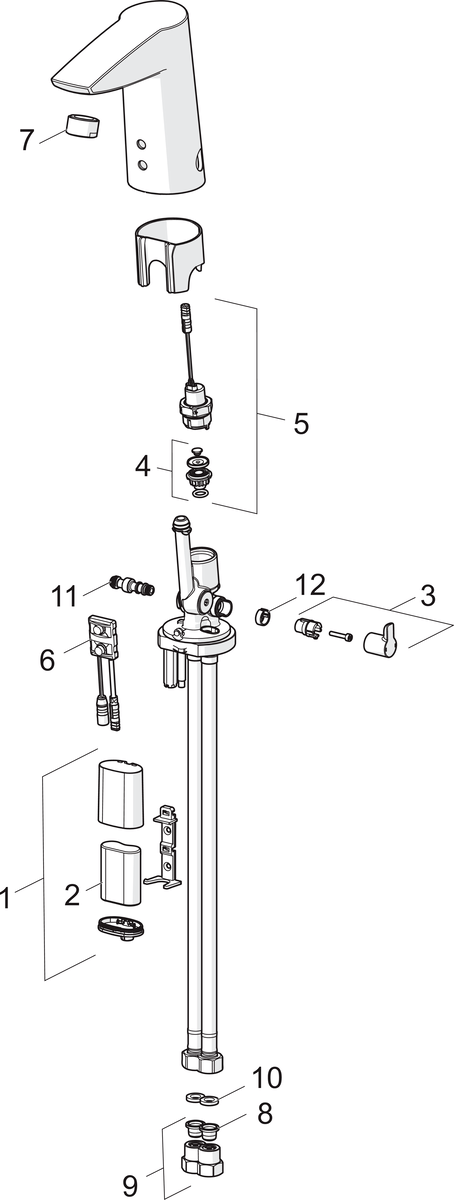 Oras 2814FZ Смеситель для умывальника, 6 V, Bluetooth 2814FZ Cubista Хром  - Вид №4