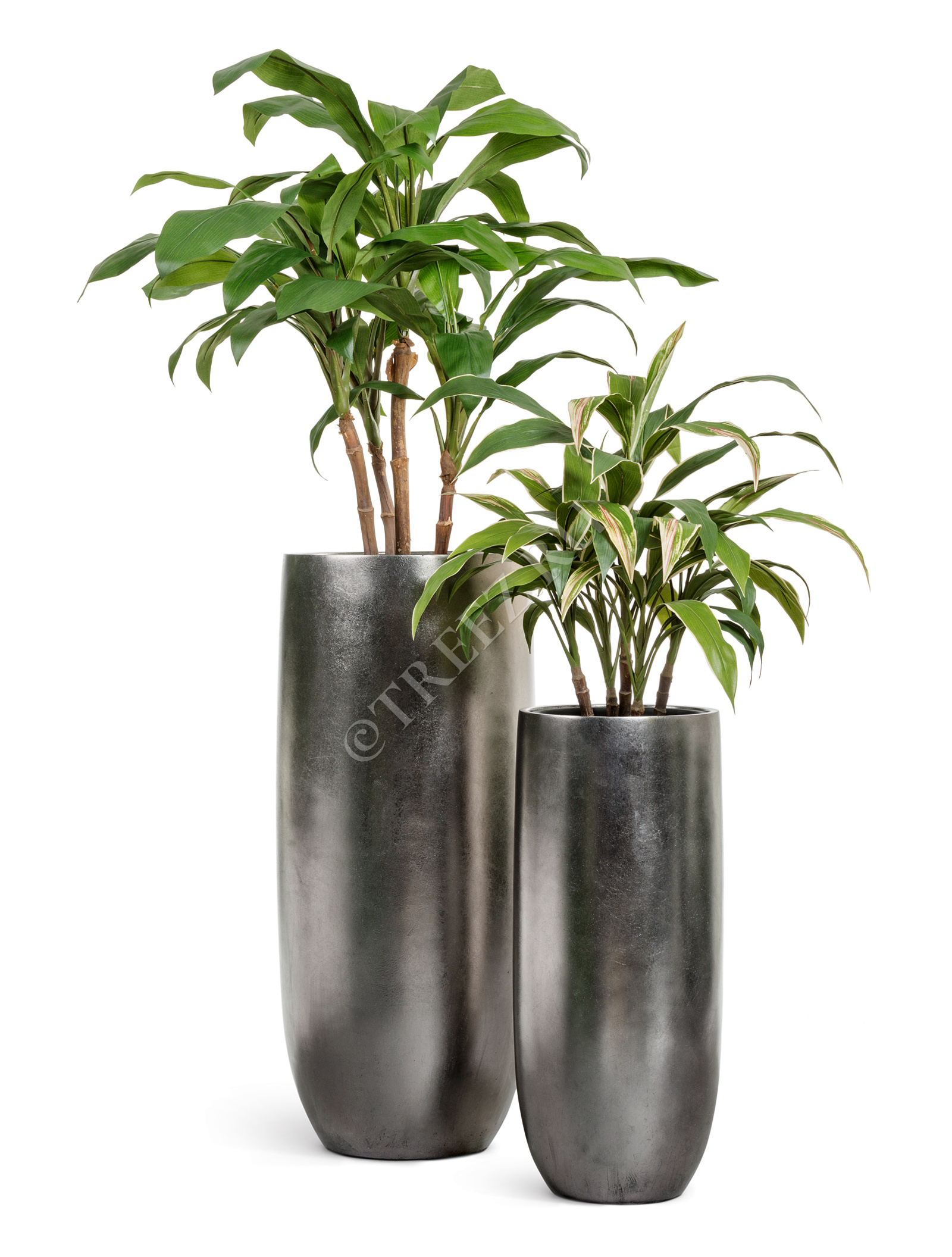 41.3317-04-014-DSL-95 Кашпо  Effectory - серия Metal - Высокий округлый конус - Стальное серебро Цветочная коллекция  - Вид №5