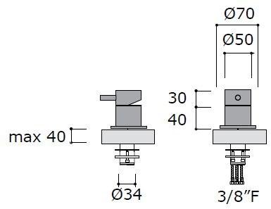 MINA Смеситель для раковины на 2 отверстия Stiriana 6328t+6190 - Вид №2