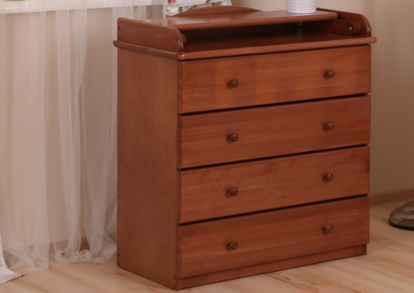 Комод с пеленальным столиком и 4 ящиками широкий АБ33.4 светлый орех ФАБРИКА ЛЕЛЬ  338475 Коричневый Santreyd  - Вид №1
