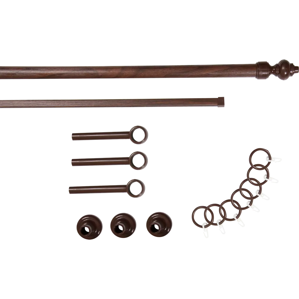 Карниз двухрядный 300 см металл/пластик цвет орех РУССКИЕ КАРНИЗЫ Стандарт STLM-2180287 - Вид №1