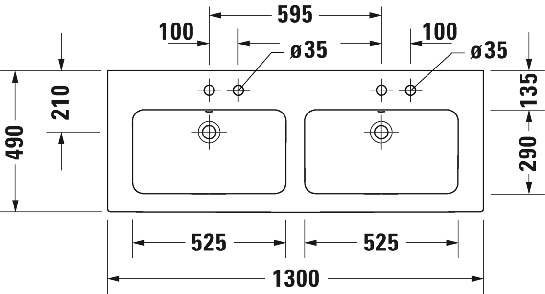 2336133200 Подвесная раковина настенная овальная Duravit ME BY STARCK - Вид №2