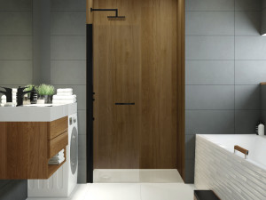 Стеклянная ниша душевая кабина с распашной дверью