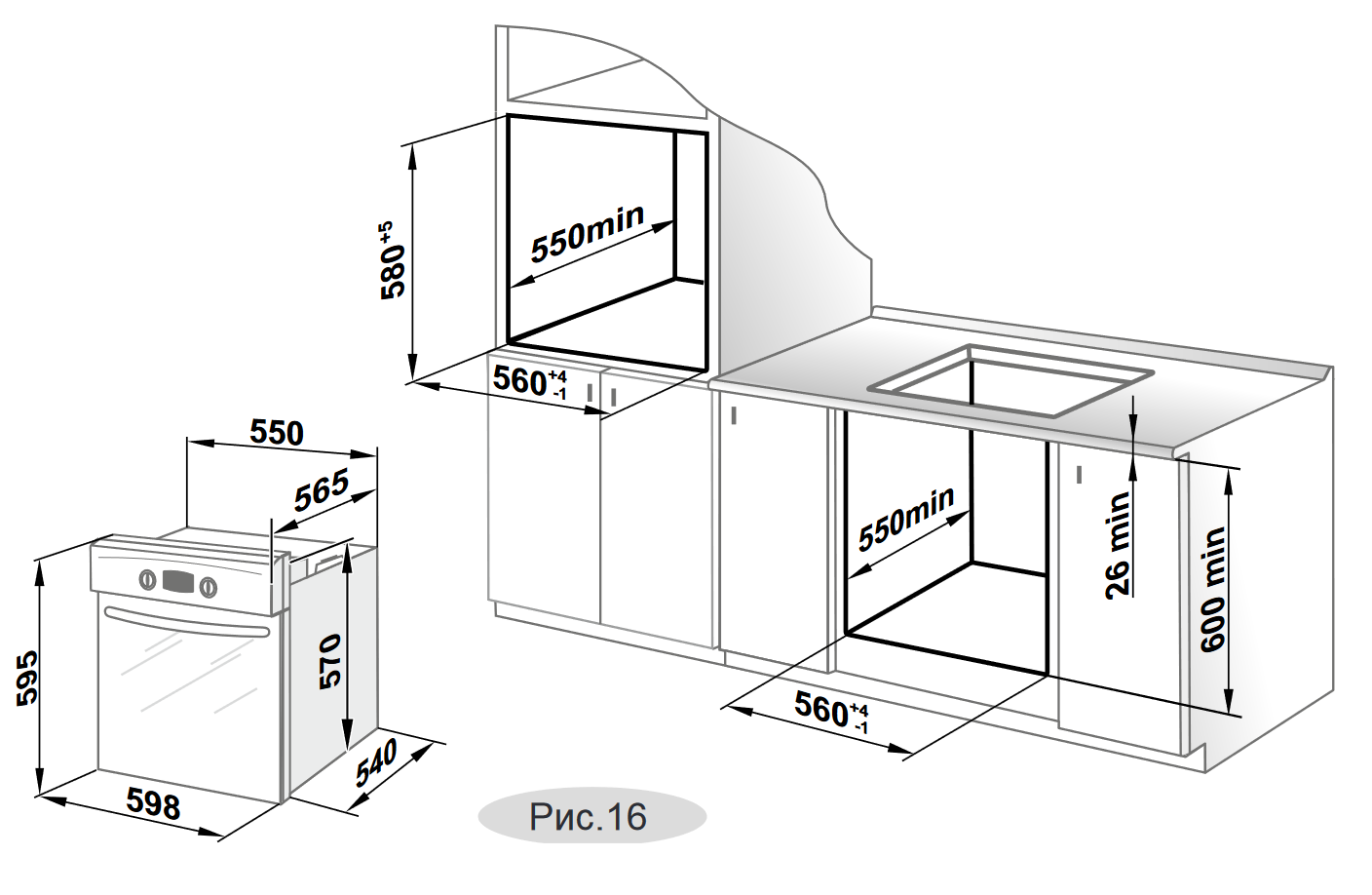 5607060 Электрический духовой шкаф Gefest ЭДВ ДА 622-03 РН3 серебристый STDN-0060814 - Вид №1