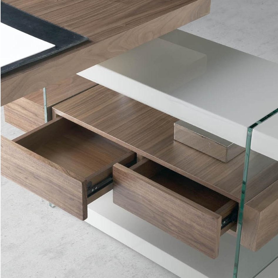 Письменный стол белый с полками и прозрачными ножками Decora ANGEL CERDA  147534 Белый;коричневый  - Вид №2