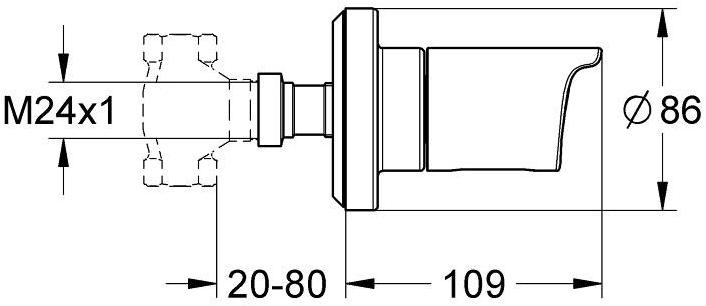 Внешняя часть вентиля GROHE Grohtherm 2000, хром (19243001) - Вид №1