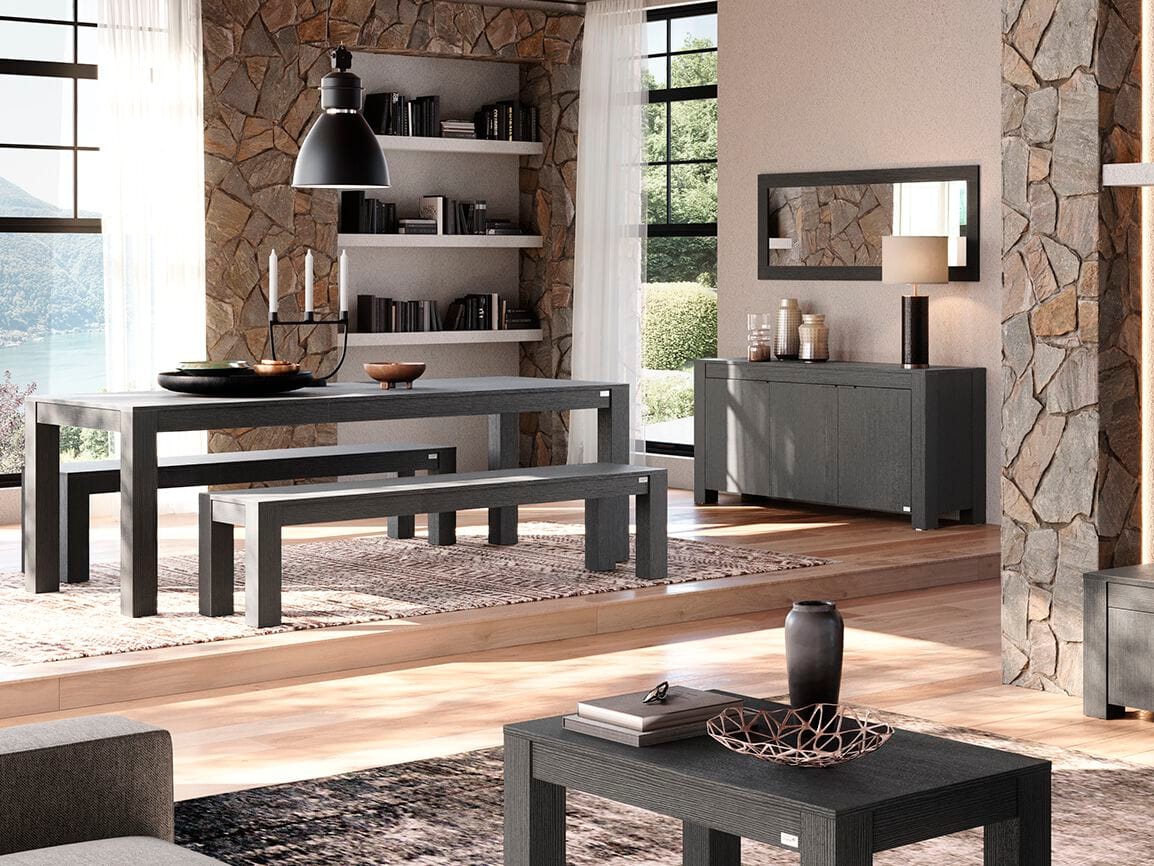 Прямоугольное настенное зеркало с рамкой из черного ясеня Mobili Fiver Rachele ARCH-00016883