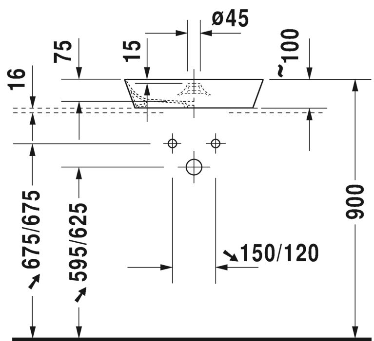 2328482600 Накладная раковина на столешницу  овальная Duravit Cape Cod - Вид №2