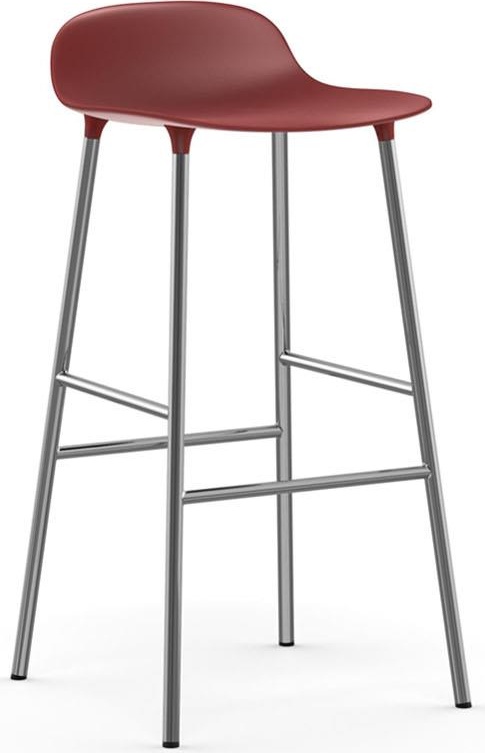 603167 Barstool 75 cm Chrome Red Normann Copenhagen Form