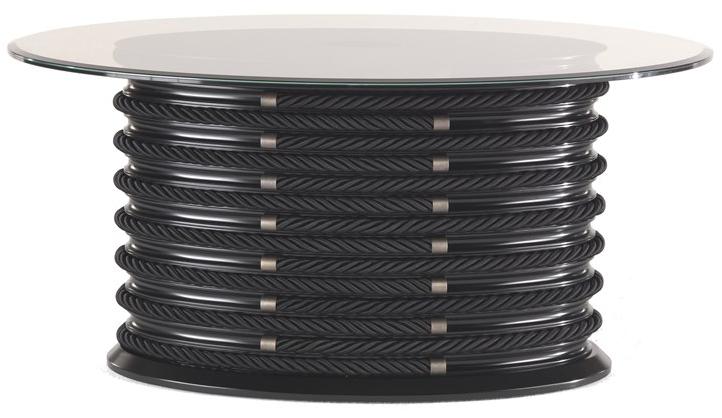 Gianfranco Ferré Home Лакированный овальный журнальный столик из дерева и стекла Brick lane Bla.233.b - Вид №1