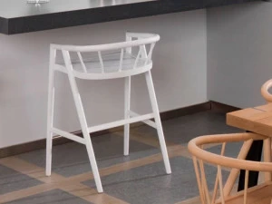 GAMADECOR Высокий табурет из фанерованной древесины с подлокотниками Sunset