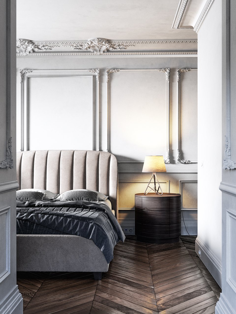 Кровать двуспальная 160х200 серая Tulip THE IDEA ДИЗАЙНЕРСКИЕ 210648 Серый  - Вид №4