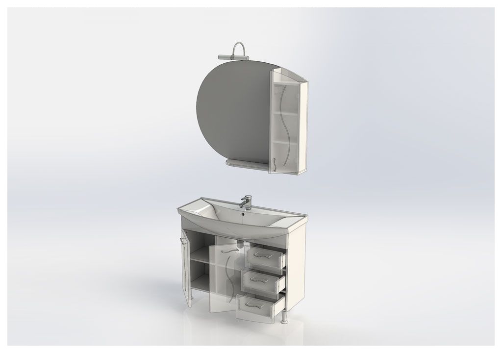 Мебель для ванной Aquanet Моника 105 белый 00187564 - Вид №7