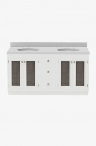 BEVN04 Двойной туалетный столик Belden с сеткой 67 "x 24 1/2" x 34 1/2 "с плитой, фартуком 4" x 3/4 "и раковинами Saxby Waterworks