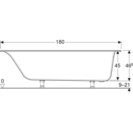554.042.01.1 Прямоугольная ванна Geberit Soana, узкий край Geberit  - Вид №18