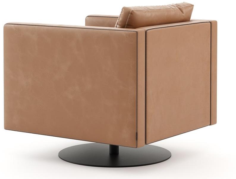 Laskasas Поворотное кожаное кресло с подлокотниками sun-id-1445834 - Вид №2
