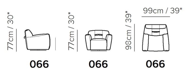 Тканевое вращающееся кресло Natuzzi Italia Argo ARCH-00124299 - Вид №3