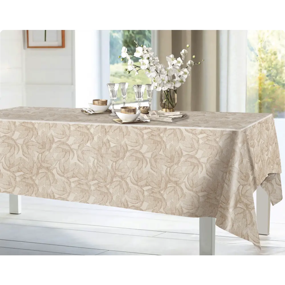 89318038 Скатерть Магнолия 1011-1 квадратная 137x160 см цвет бежевый STLM-0830842 Santreyd OXFORD - Вид №4